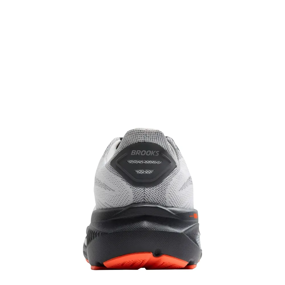 Brooks Men's Ghost 17 Sneaker in Oyster Mushroom/Orange/Ebony Stable Move