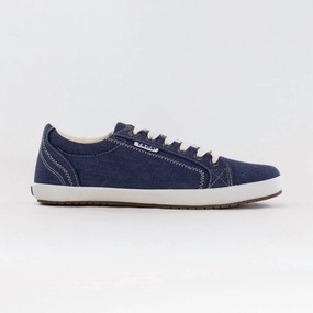 Outdoor Performance Trendy Wear Women's Star Canvas Sneaker In Blue Washed Canvas