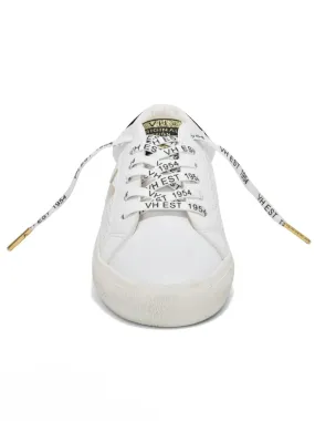 Gadol Ro Dotted Sneaker With Metallic Gold Star In White Dynamic Walk