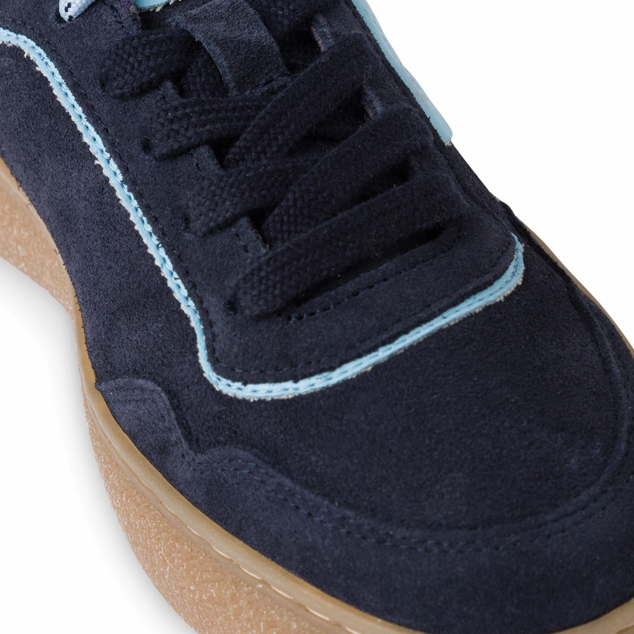 Sneaker Bags Tamaris Womens Navy Blue Leather Fashion Stripe Lace Up Sneakers