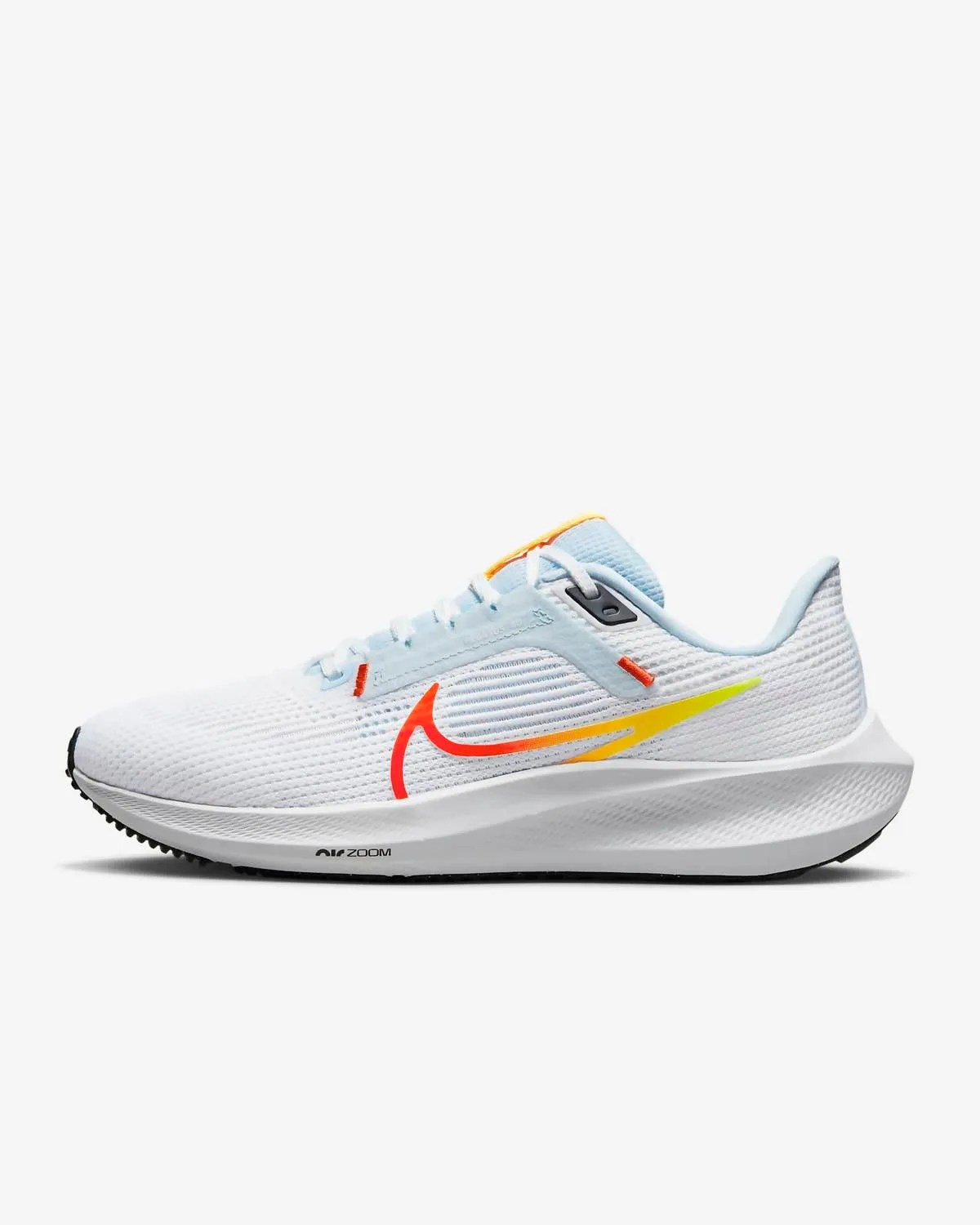 Women's Pegasus 40 Road Running Shoes In White/blue Tint/laser Orange/picante Red Water Resistant Lining