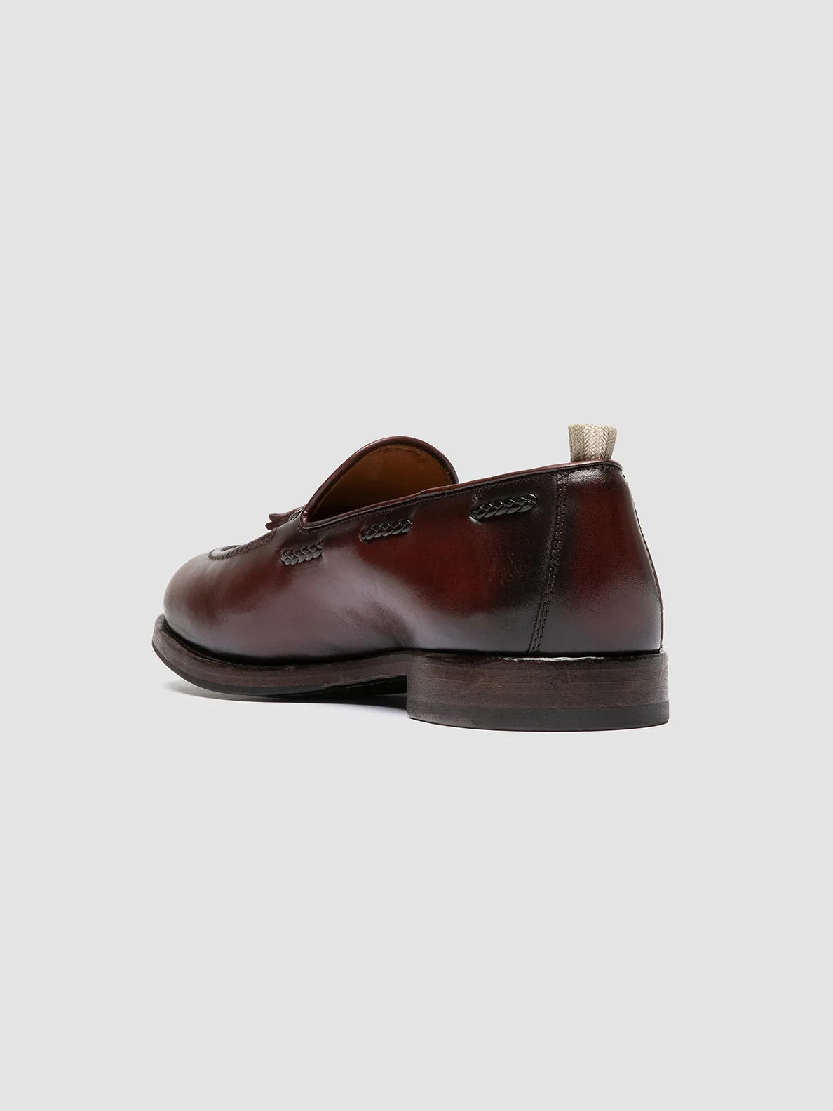IVIES 002 - Dark Brown Leather Tassel Loafers Metal Accents
