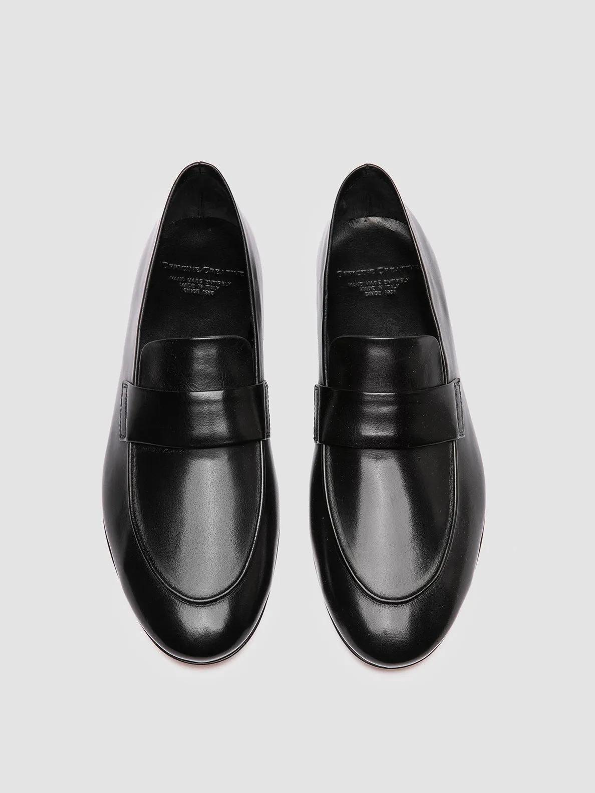 AIRTO 001 - Black Leather Penny Loafers Handmade Craft