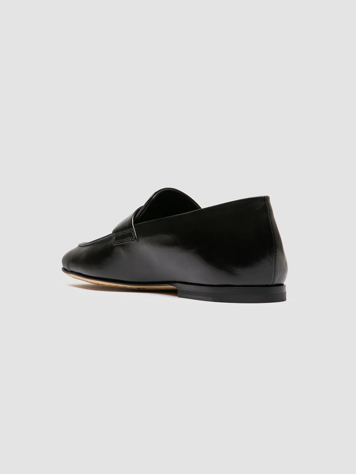 trend pick Wide Steps AIRTO 001 - Black Leather Penny Loafers