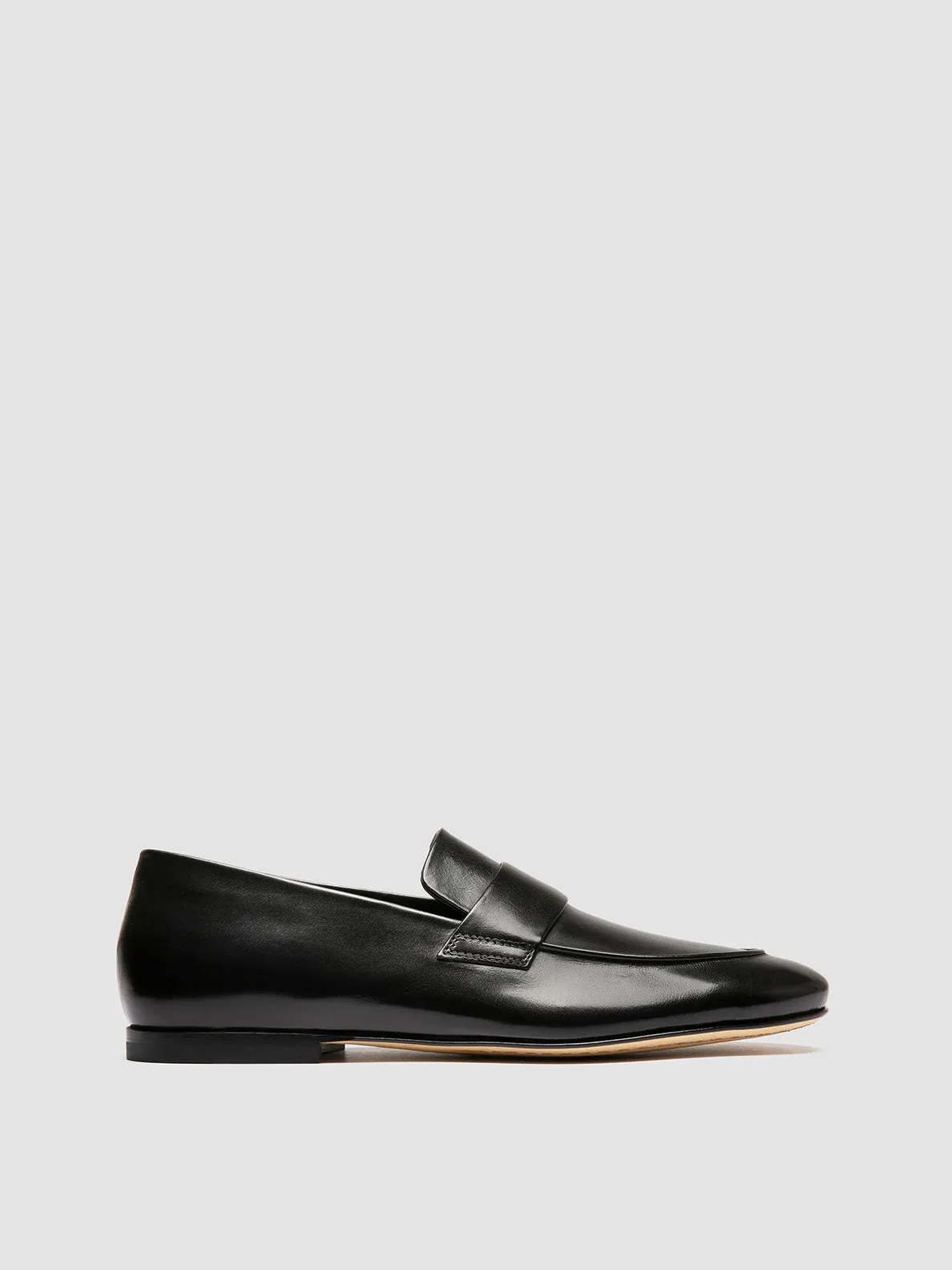 AIRTO 001 - Black Leather Penny Loafers Driving Comfort