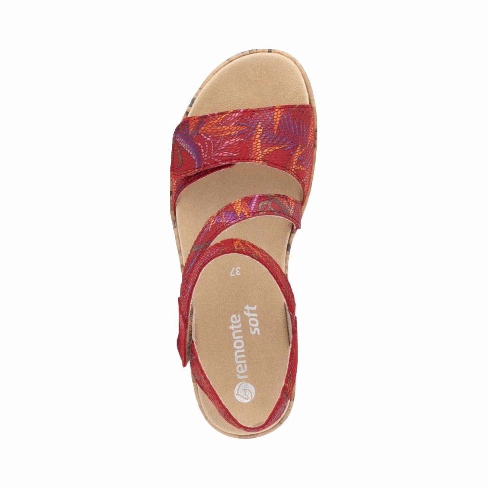 Remote Women's Jocelyn 60 Sandal in Red Multi Break Run