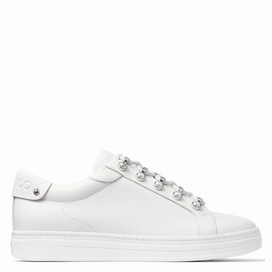 Jimmy Choo Antibes Pearl-Embellished Sneakers Weekend Vibe