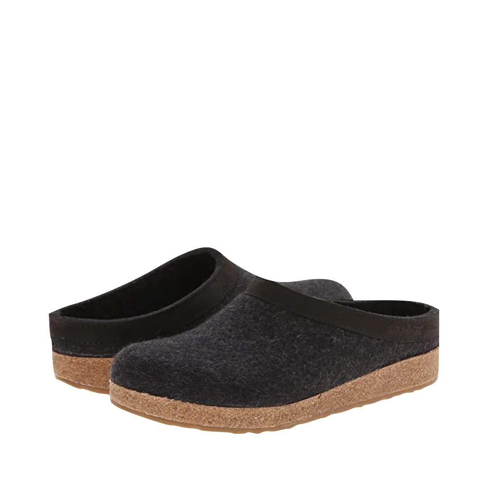 Smart option Haflinger Grizzly Wool Clog in Charcoal