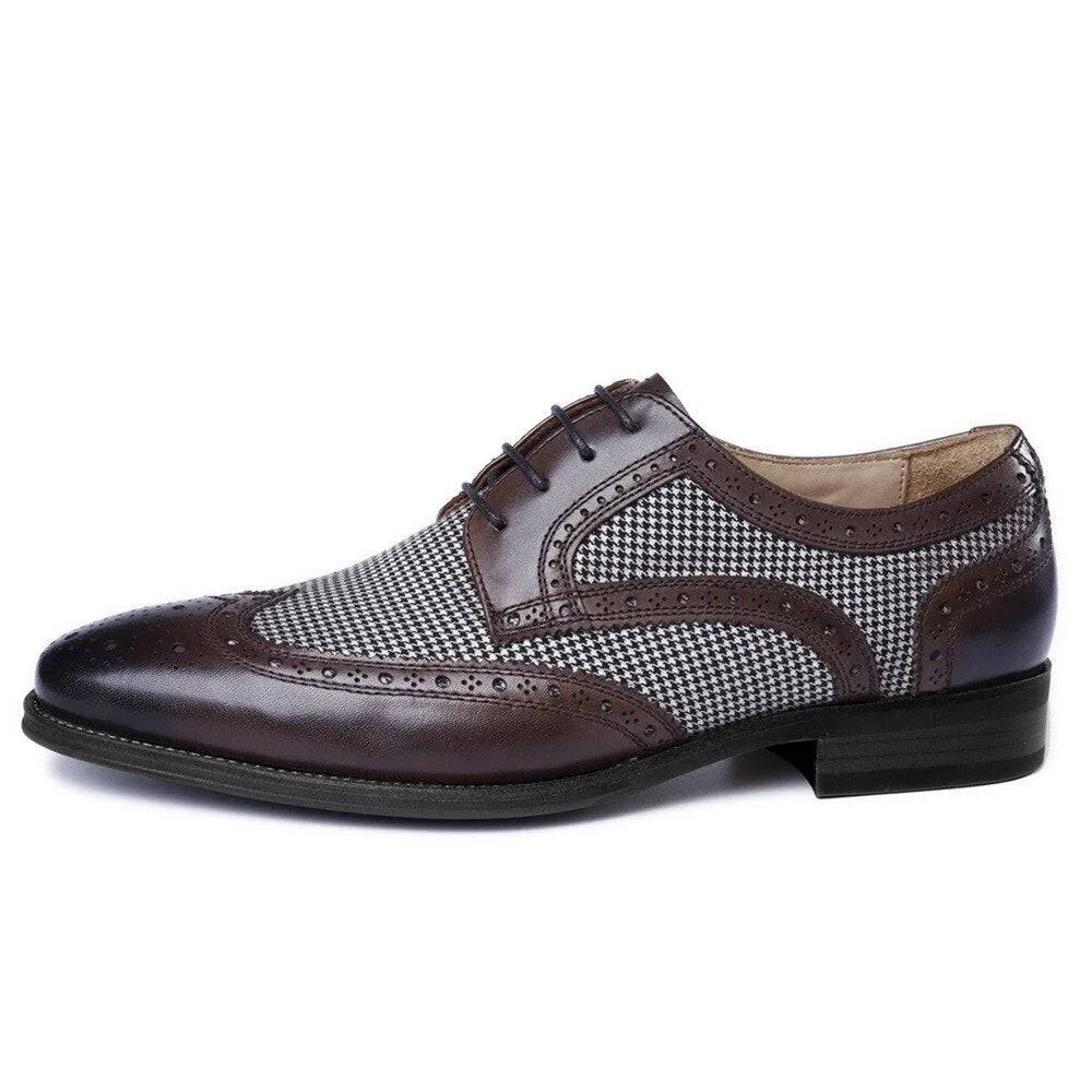 Leather Formal Lace-ups Dotato - Brogue Leather oxford shoes for men