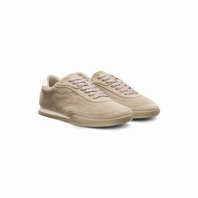 Cushioned Footbed Rockered Sole Suede trainers with leather backtab
