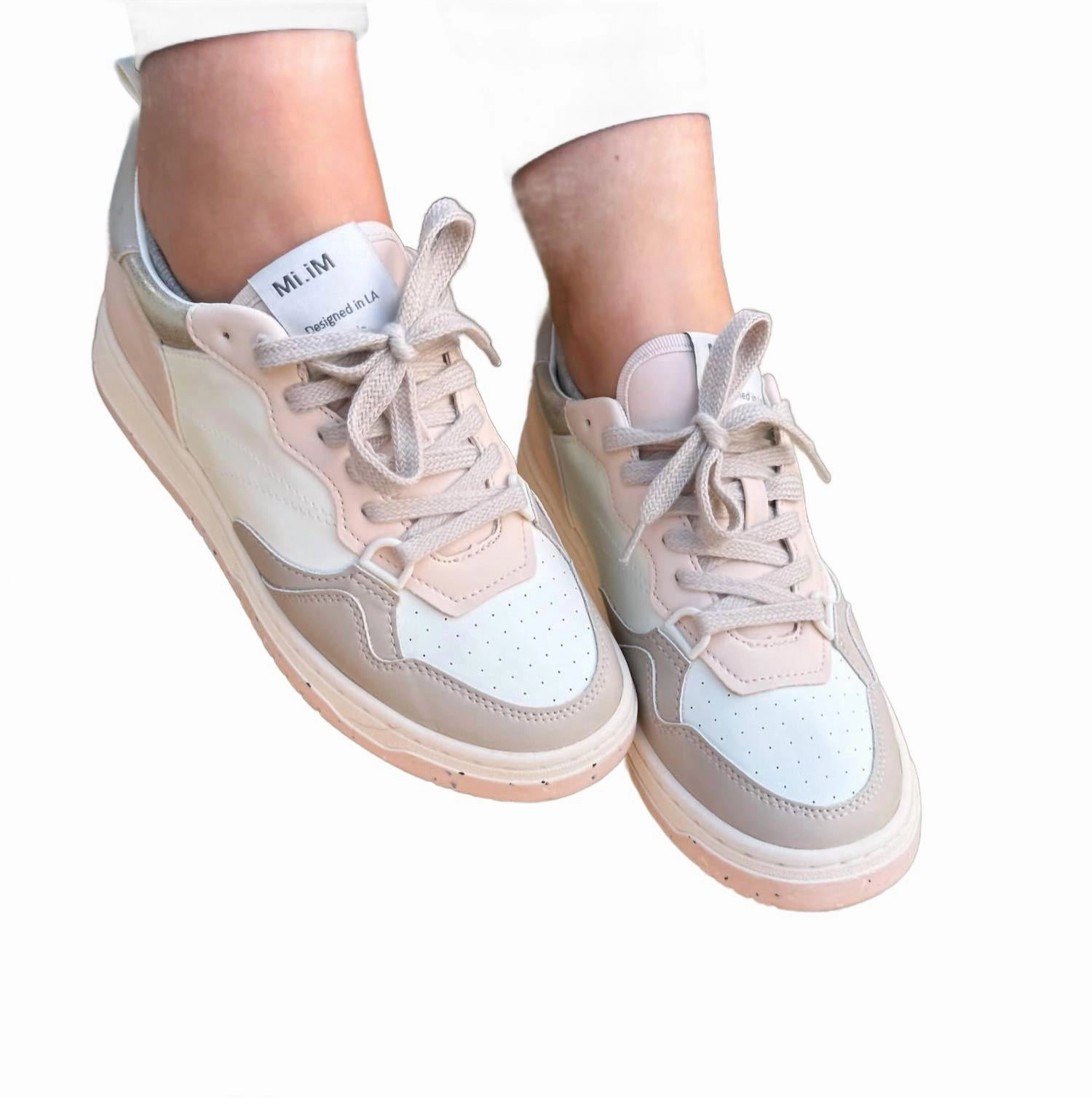 Ultra Lightweight Design Women's Sneakers In Paige Pink & White