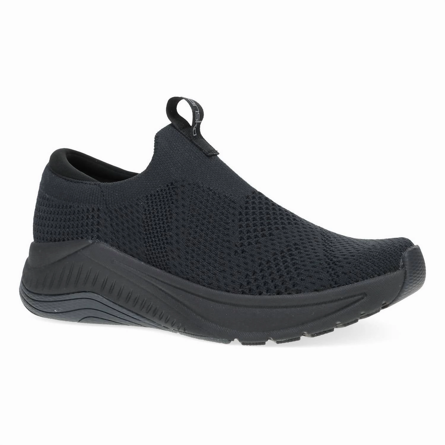 Pull On Design Rocker Sole Design Women's Pep Knit Sneaker In Black