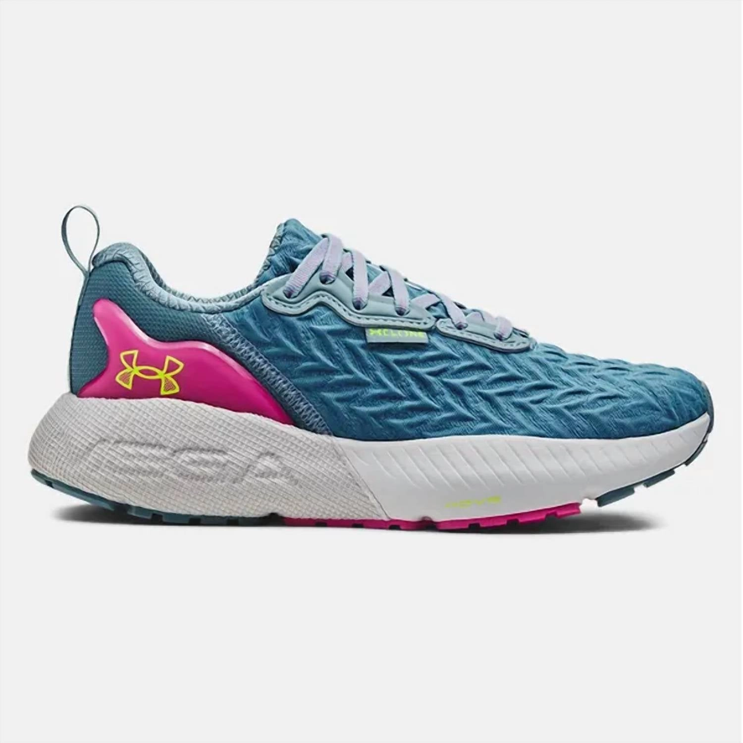 Women's Ua Hovr Mega 3 Clone Running Shoe In Blue/gray Pressure Dispersion Pods