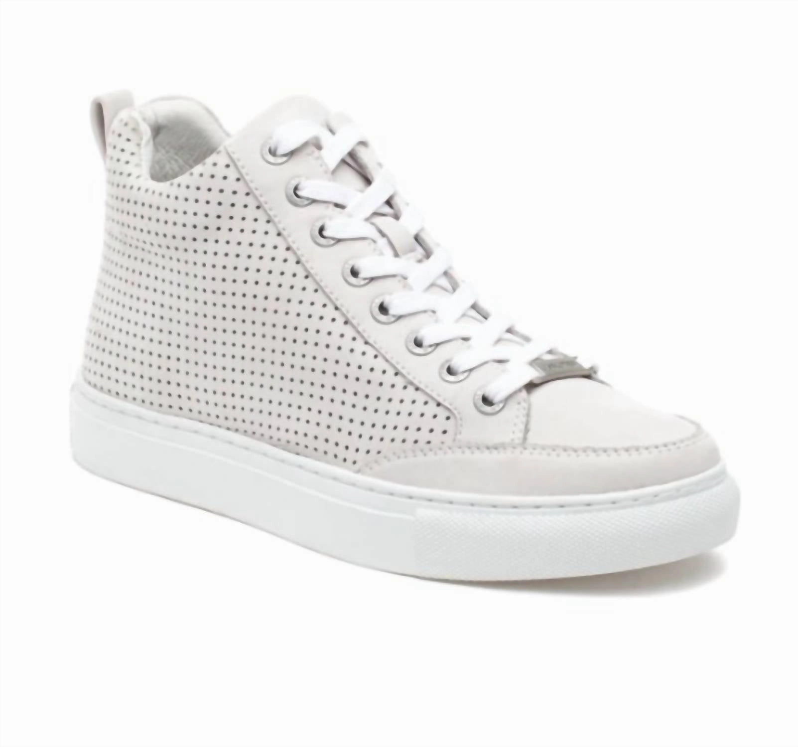 Pressure Relief Padding Weightless Cushion Technology Ludlow Perforated Leather High Top Sneaker In Off White