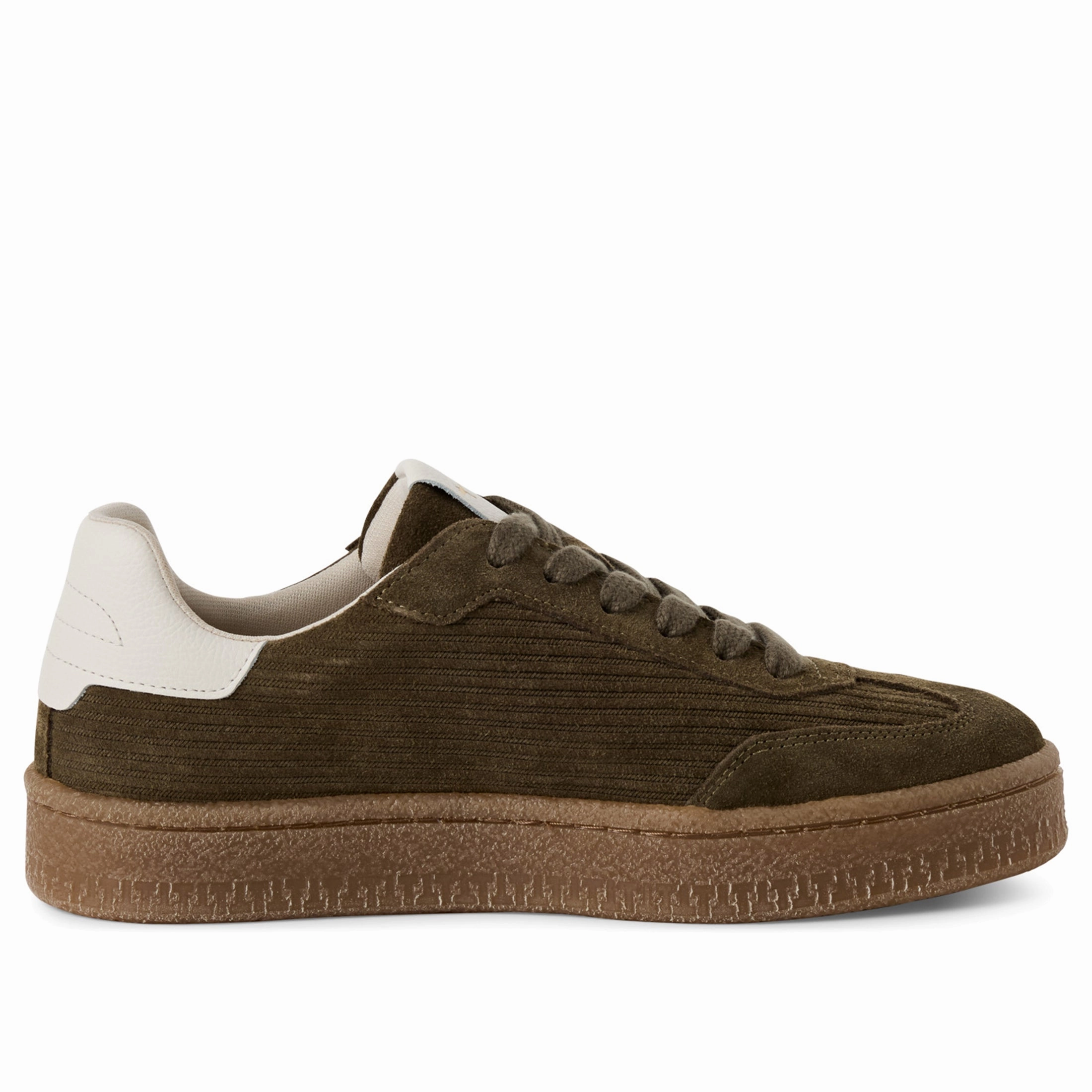 Smooth Internal Seams SyntheticUpper Tamaris Womens Olive Green Suede Leather Fashion Lace Up Sneakers