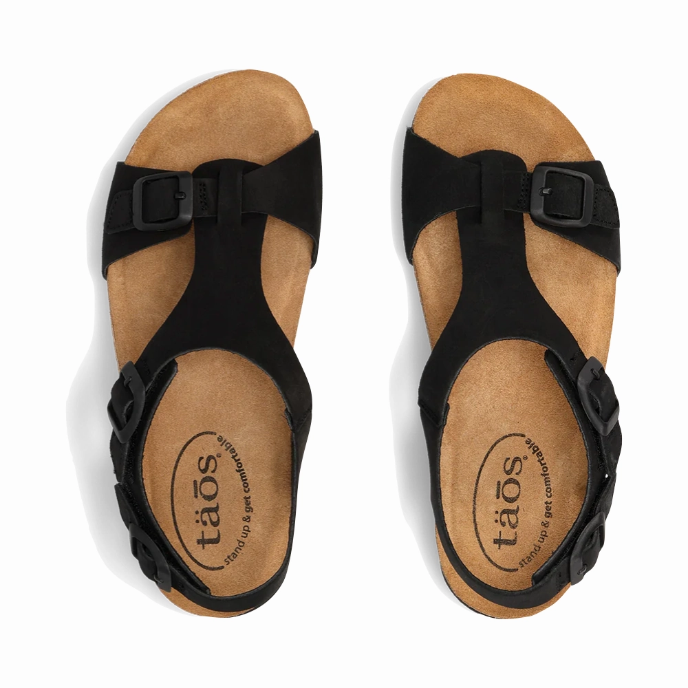 Porous Structure Non slip grip Taos Women's MVP Sandal in Black Suede