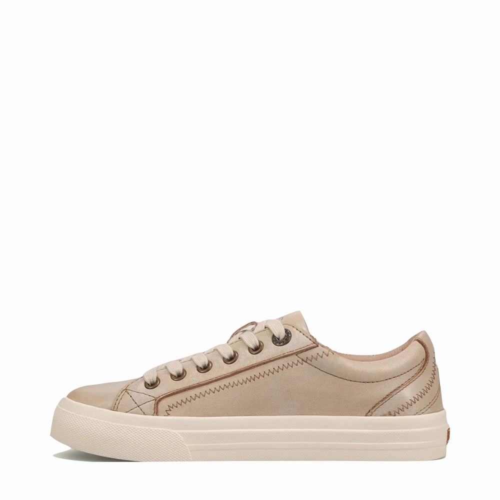 Taos Women's Plim Soul Lux Leather Sneaker in Oyster Daily Grind