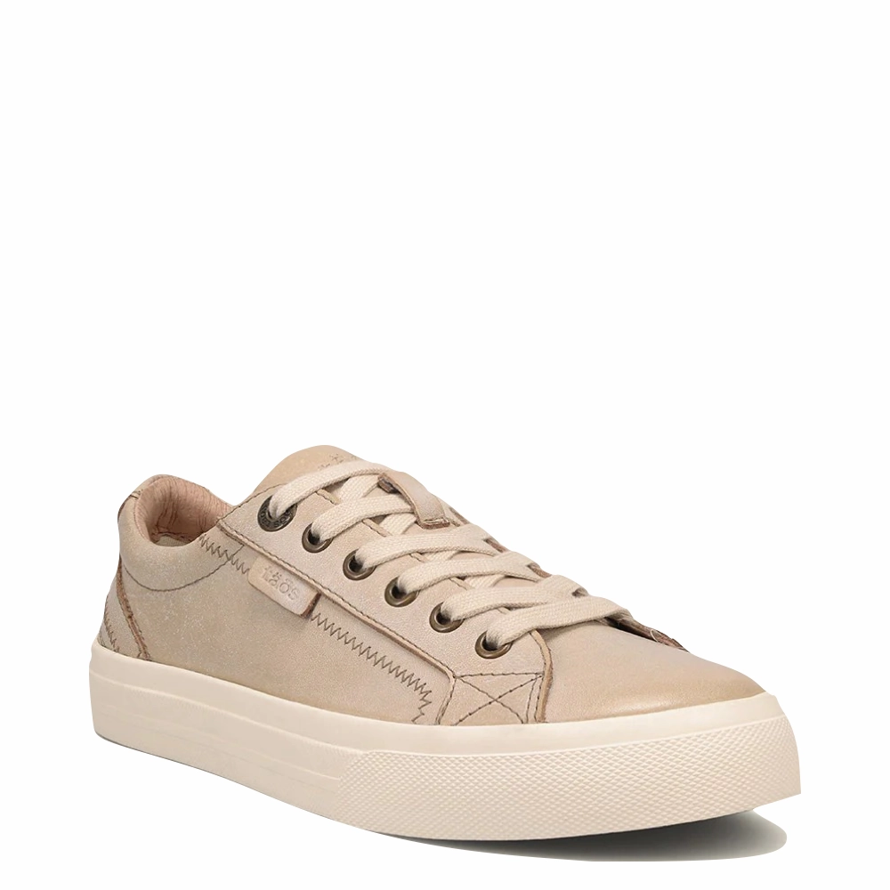 Pet Walk Taos Women's Plim Soul Lux Leather Sneaker in Oyster
