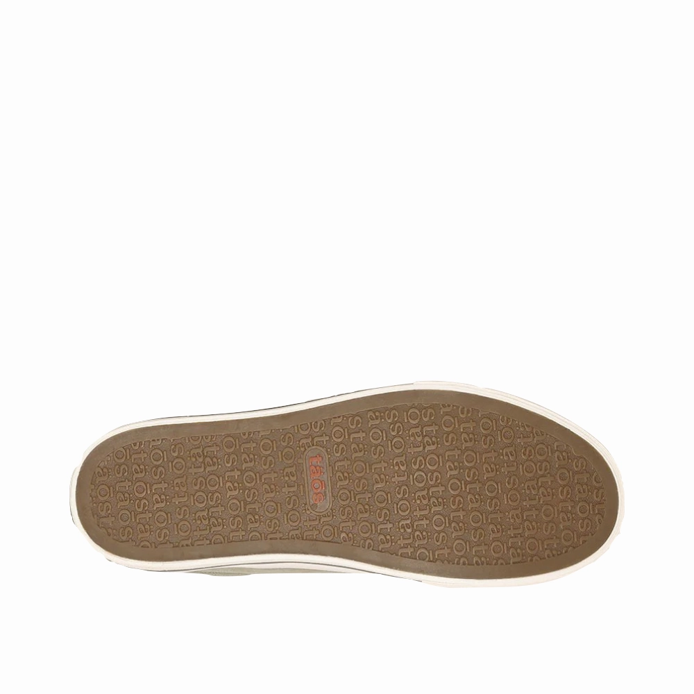 Taos Women's Z Soul Side Zip Canvas Lace Sneaker in Sage/Olive Distressed Soft Support Anti   Fatigue