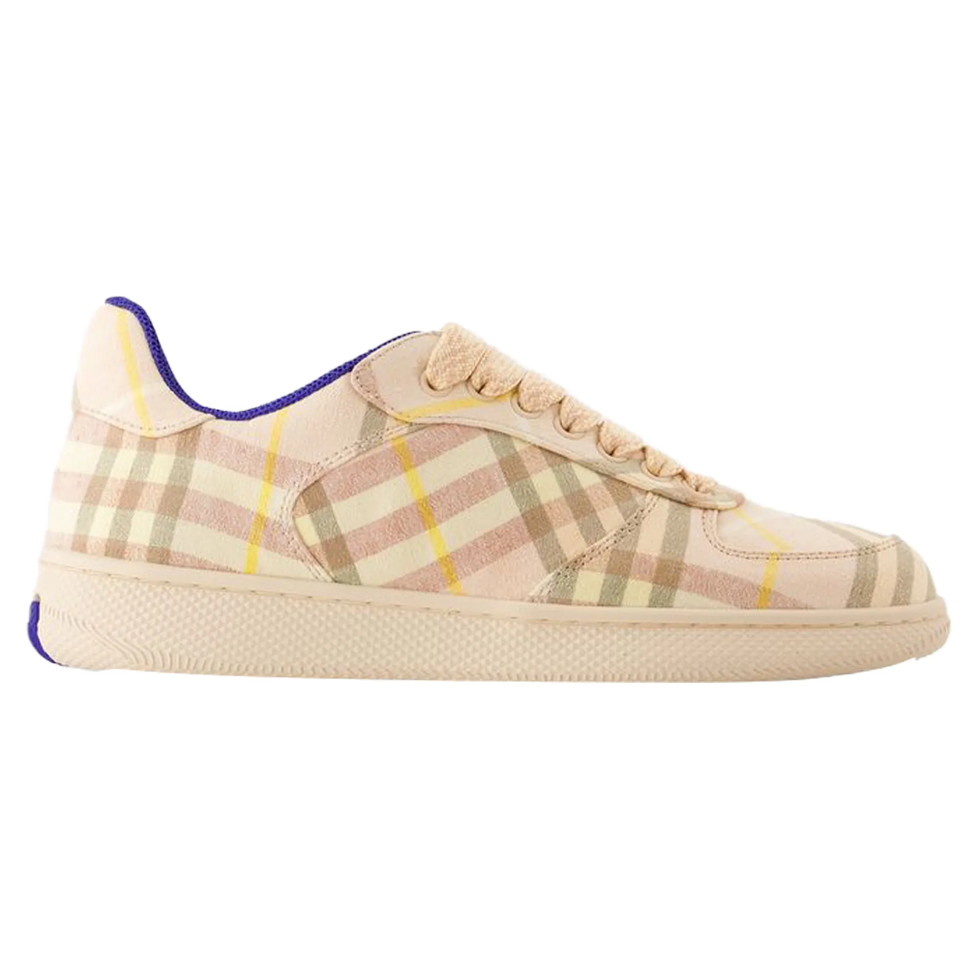 Terrace Chk Sneakers - Burberry - Linen - Pink Elegant shock absorption