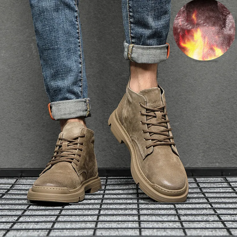 The Martinelli - Leather Ankle Boots For Men - Fall/Winter Boots Light Knit