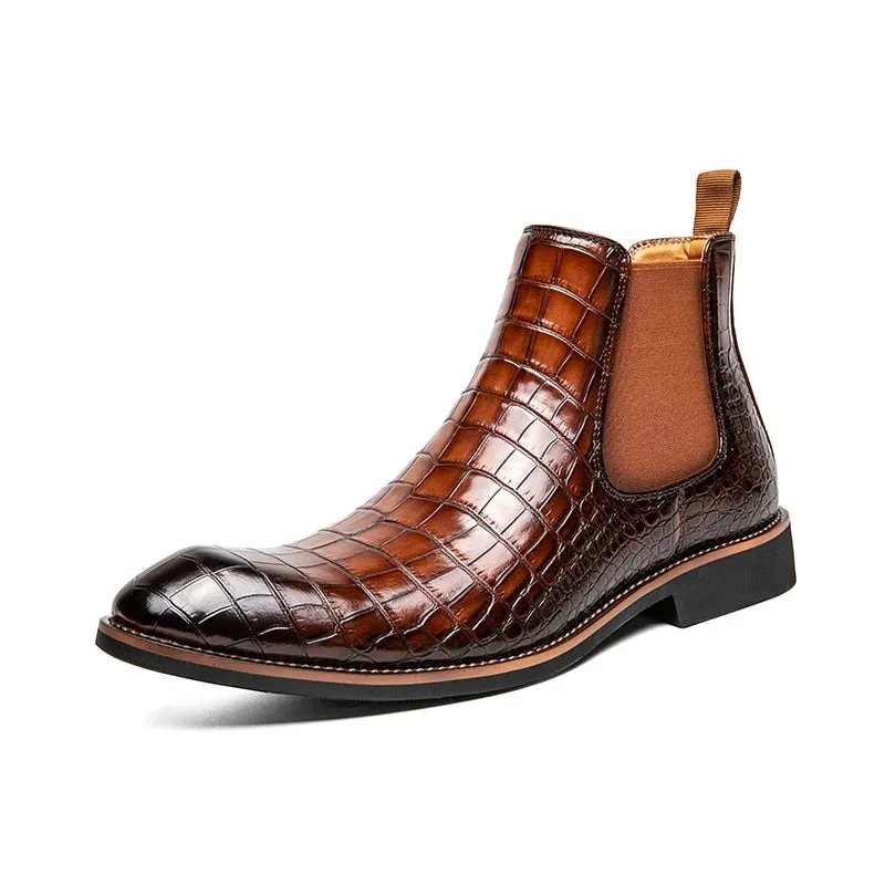 The Moro - Alligator Print Chelsea Leather Boots stylish workwear