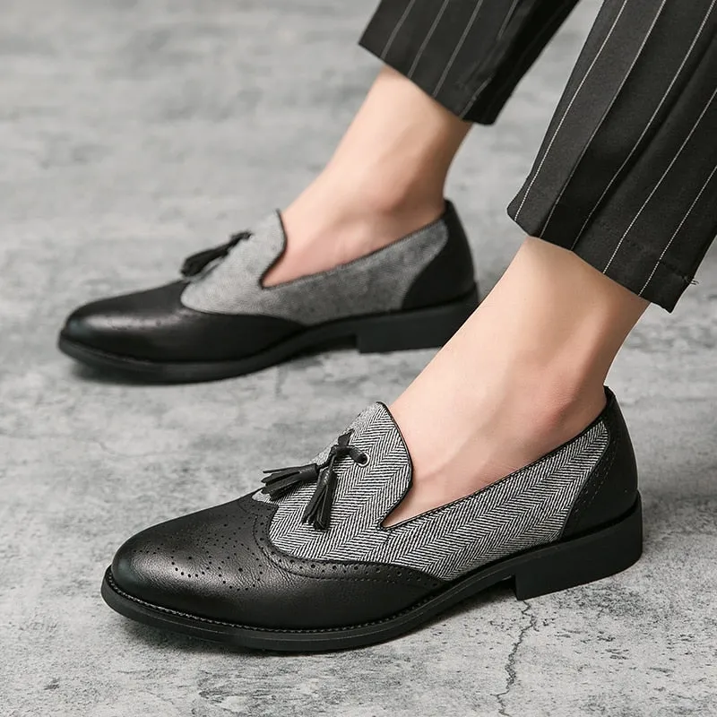 All-Purpose Comfort Coffee Corner The Opulenza - Unique Design Tassel Leather Loafers