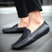 The Pysel - Men's Leather Loafers Grip Steps Minimal Layers
