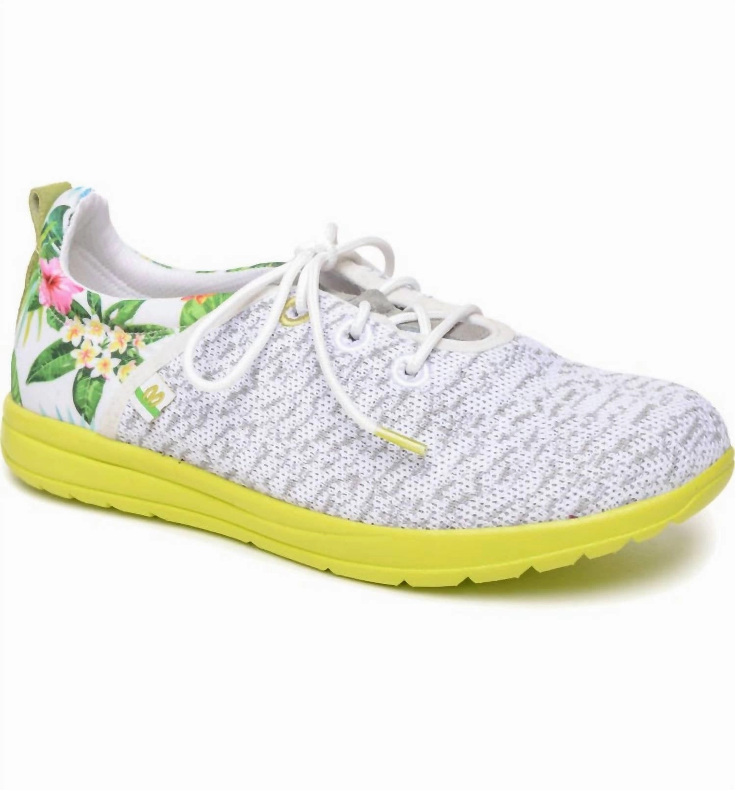 Women's Eco Anew Sneaker In Tropical White-Multi Memory Foam Lining