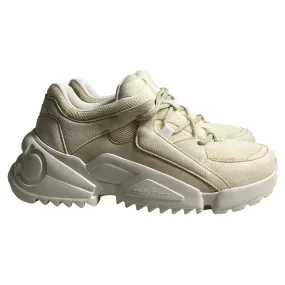 Street traction AdjustableFit Salvatore Ferragamo Skylar Sneakers in Cream Mesh and Suede