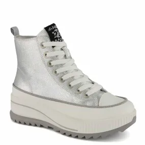 Andrea Platform Metallic Sneaker Booties SyntheticUpper Hydrophobic Fabric