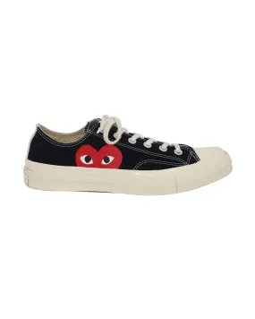 Comme Des Garcons Play x Converse Low-Top Sneakers in Black Canvas Fashion Essential On The Move