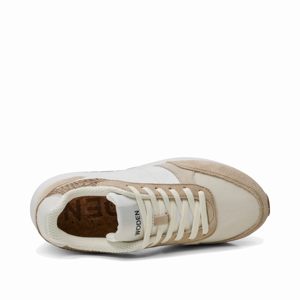Woden Women's Ronja Sneaker in Blanc de Blanc Shady Run