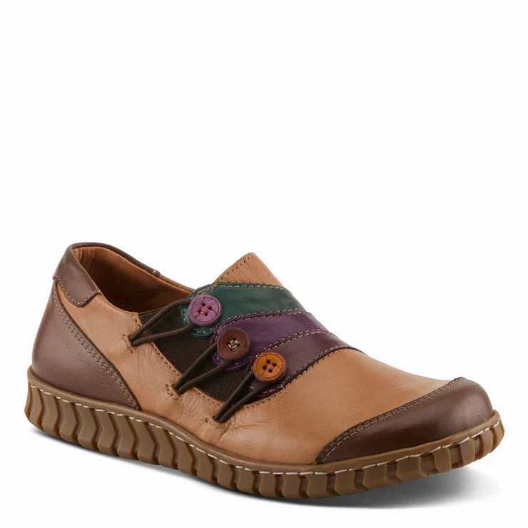 Spring Step Women's Neeta Slip On Shoe in Camel Multi Easy Comfort