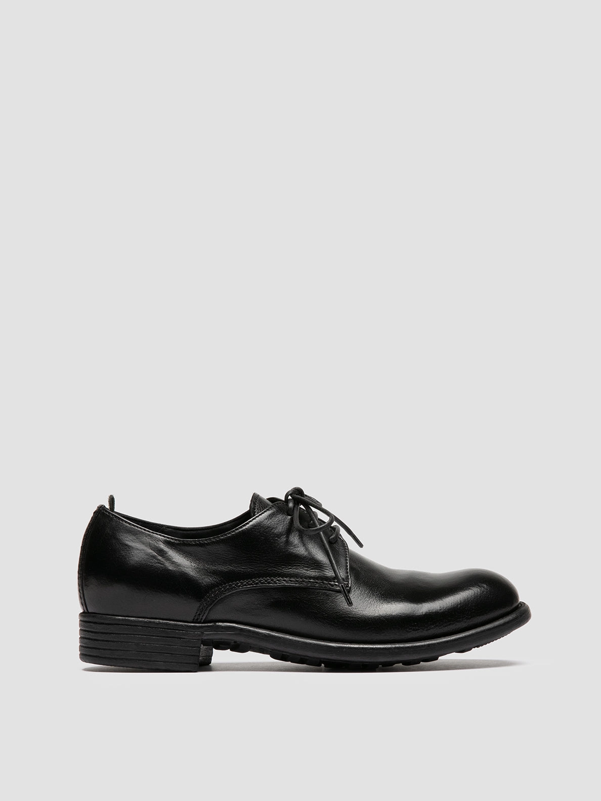 CALIXTE 068 - Black Leather Derby Shoes Soft Leather