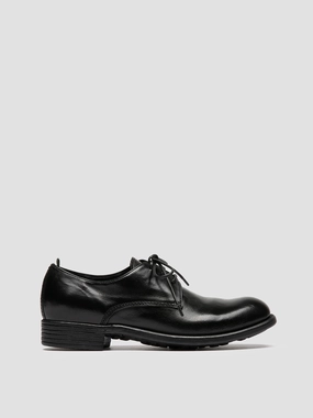 CALIXTE 068 - Black Leather Derby Shoes Soft Leather