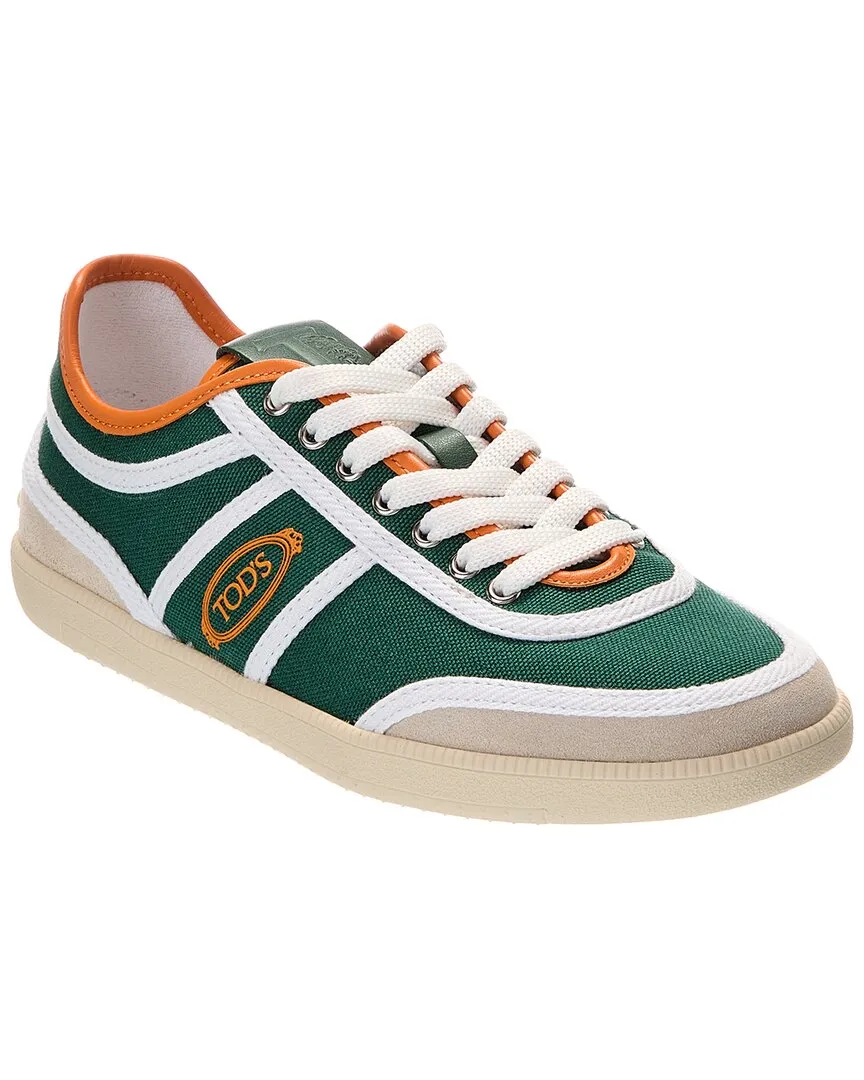 TOD??s Cassette Canvas & Leather Sneaker Hardwearing Subtle Texture
