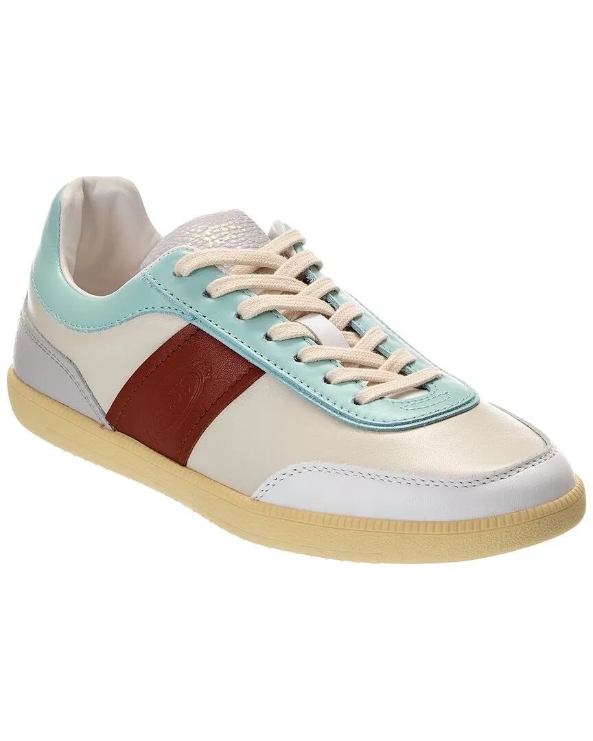 TOD??s Cassette Leather Sneaker Breathable Tongue Design Ventilated Collar Design