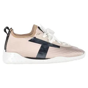 Stylish Silhouette Tod's Quilted Lace-Up Sneakers in Blush Pink Leather