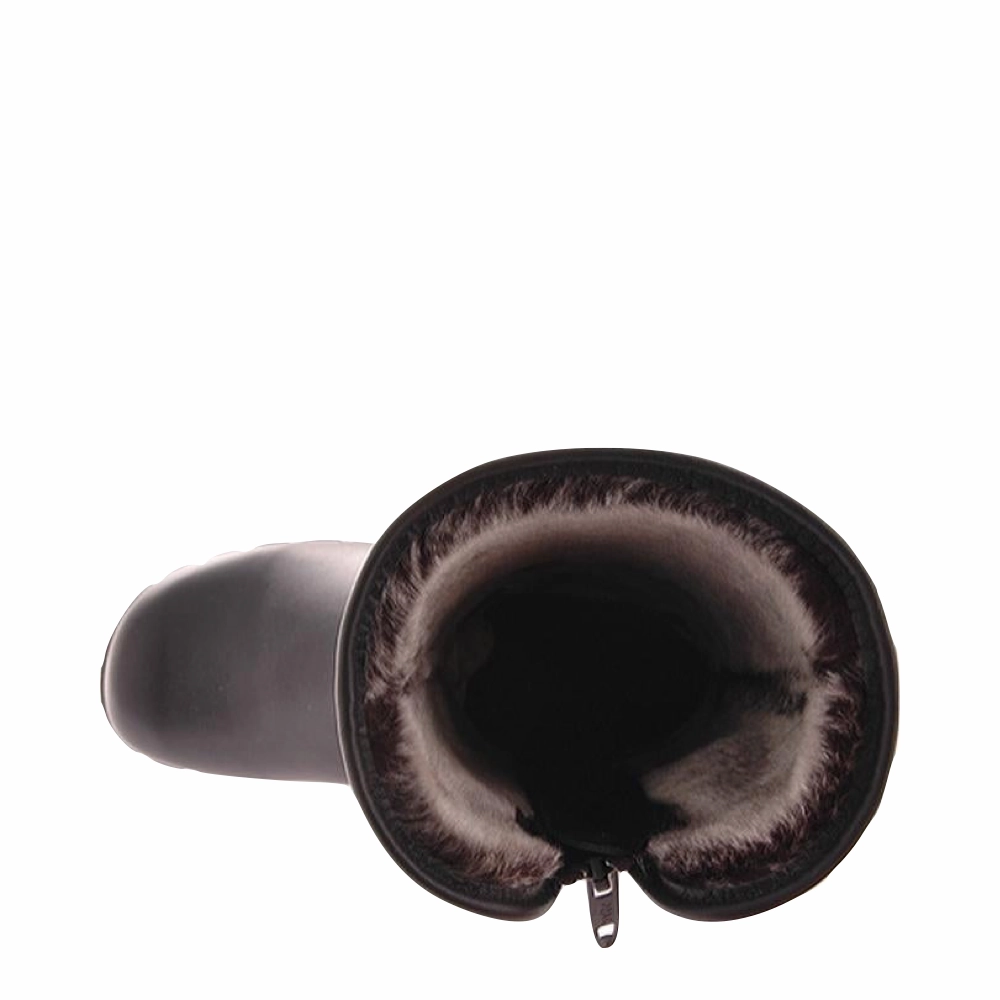 Universal Style Toe Warmers Women's Shield Mid Side Zip Waterproof Leather Boot in Black