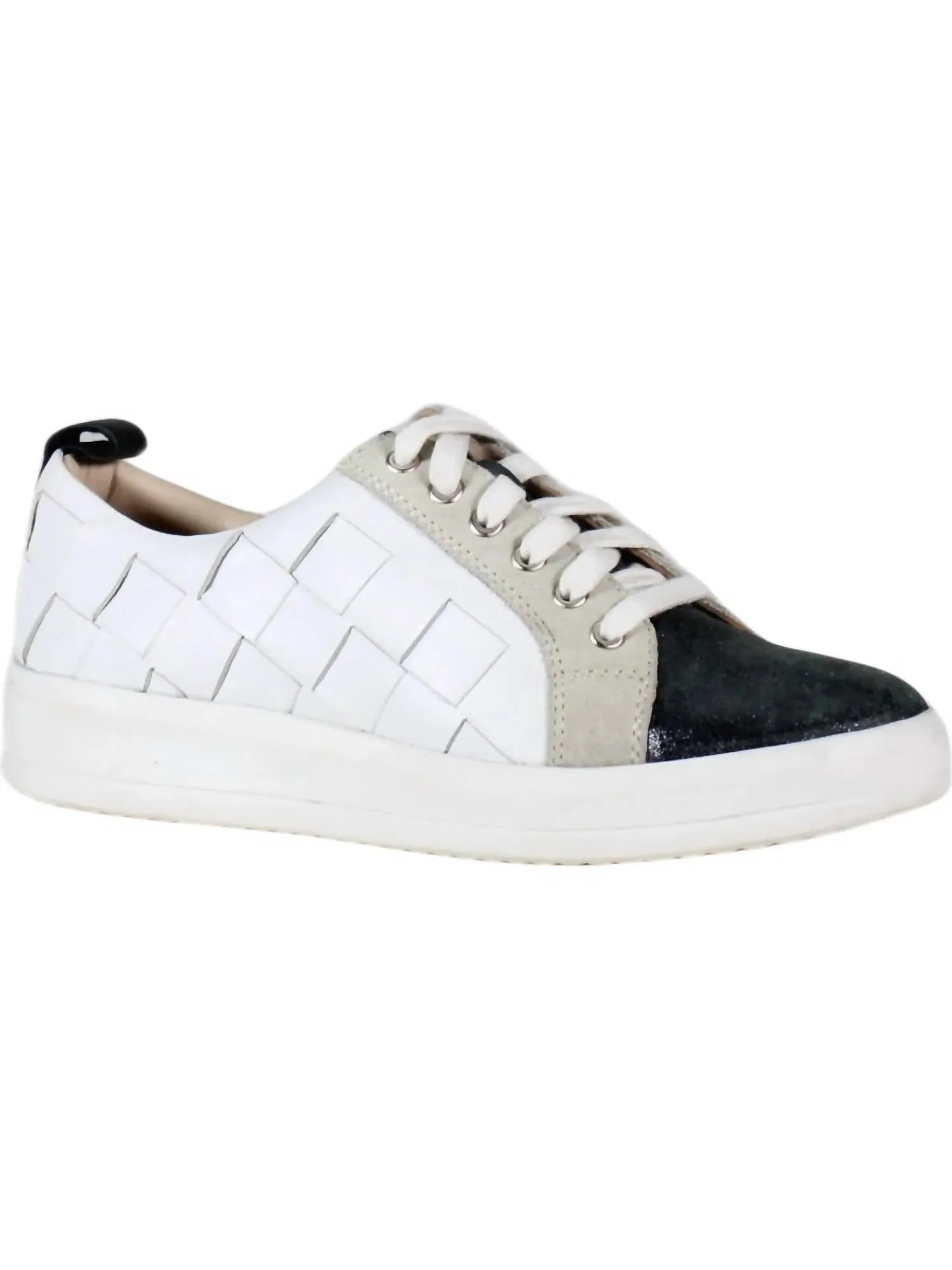 Water Resistant Breathable Moisture Wicking Insole Yuli Ana Leather Sneaker In Black/white
