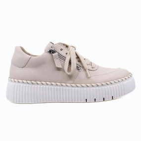 Women's Cervo Sneaker In Cr??me Ankle friendly zip