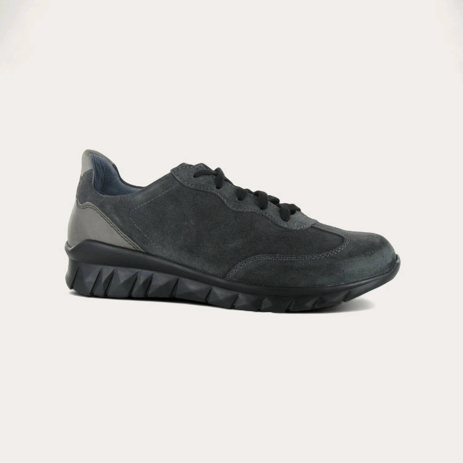 Easy Clean Women's Infinity Shoes In Midnight Black Suede Grey Combo
