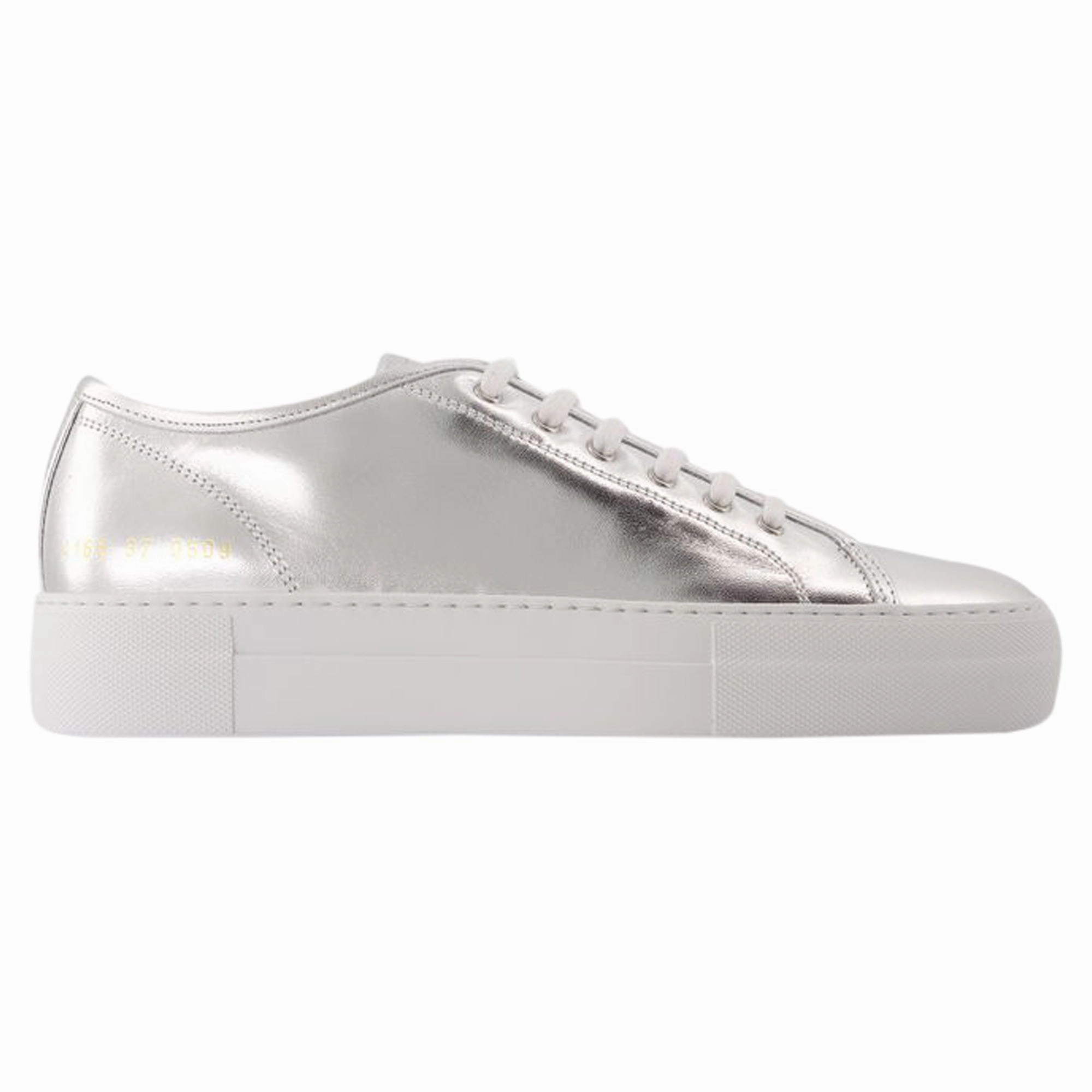 Tournament Super Shiny Sneakers - COMMON PROJECTS - Leather - Silver Thermo Regulating Lining Urban Routine