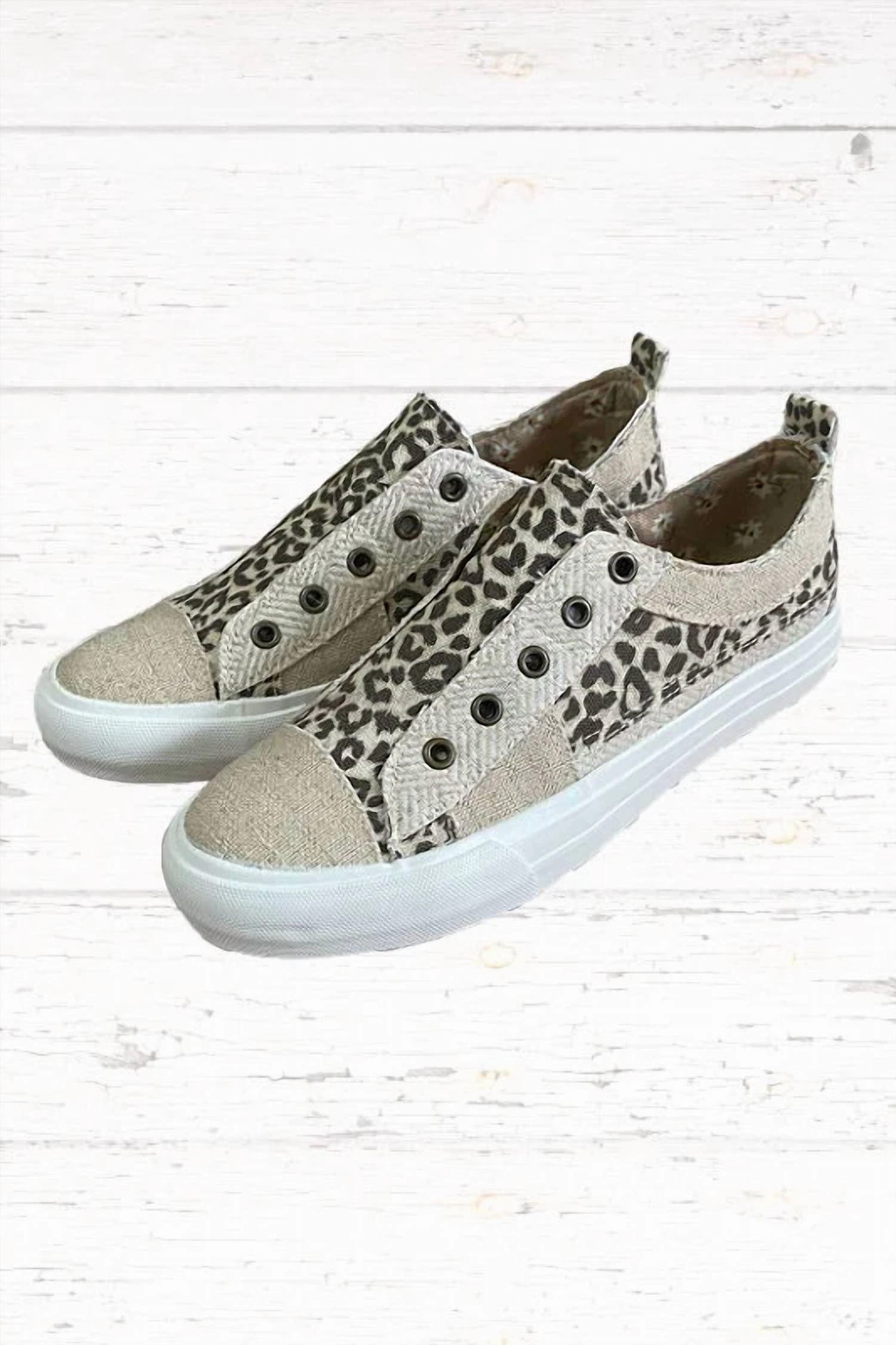 Ultra Breathable Comfort Upper Design Women's Alice Slip On Sneakers In Cream Leopard