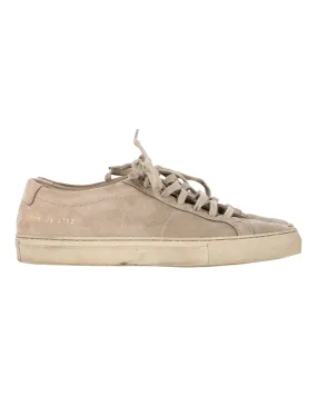 Heel Cushioning Jumping Support Common Projects Original Achilles Low Sneakers in Beige Suede