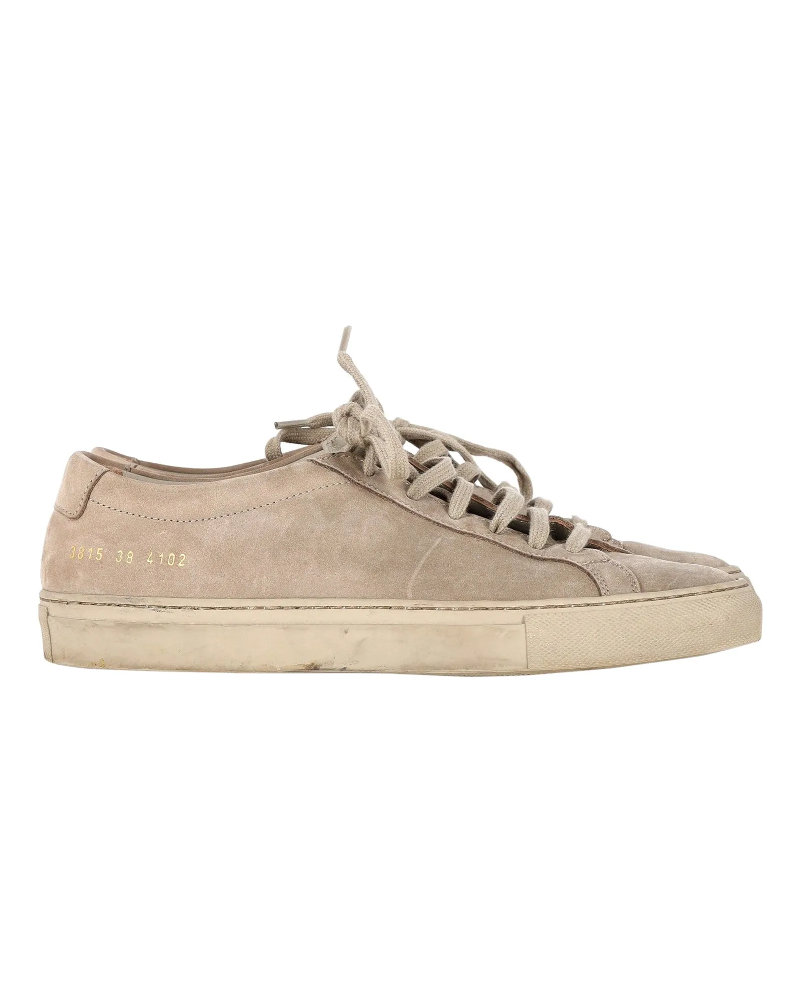 Neutral Arch Common Projects Original Achilles Low Sneakers in Beige Suede