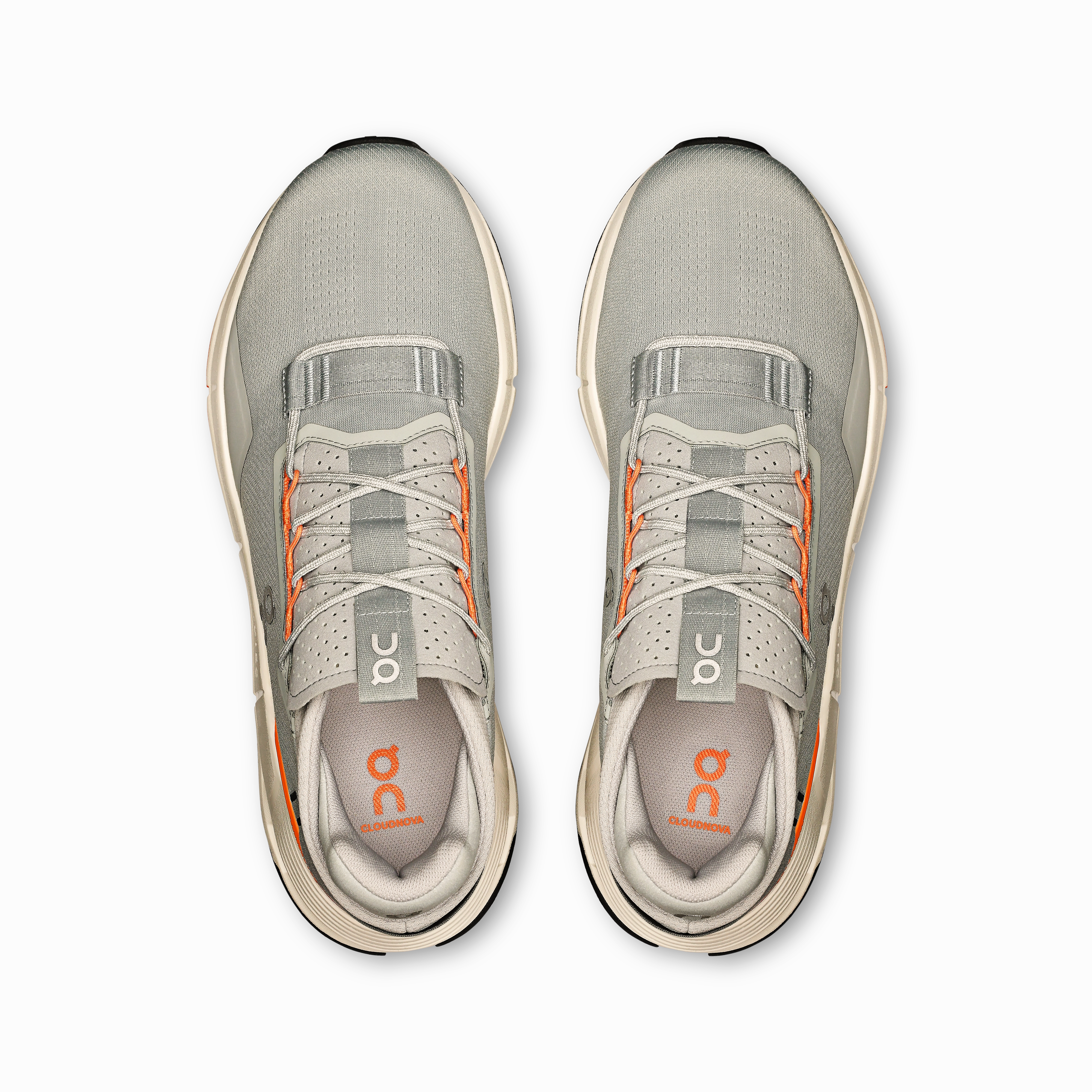 On Running Men's Cloudnova 2 Shoes - Glacier / Tumeric Torsion Support Icy Terrain