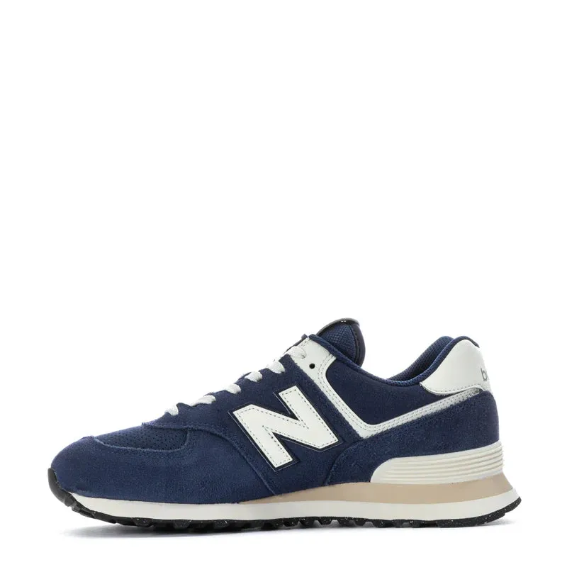 New Balance Men's 574 Sneaker in Navy with Sea Salt Fashion Daily