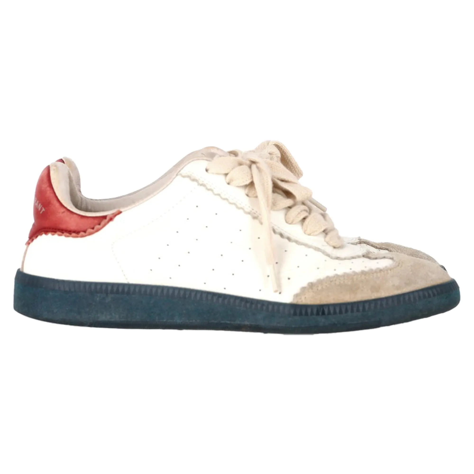 Isabel Marant  Bryce Lace-Up Sneakers in White Leather and Suede Active Gear Street Mode